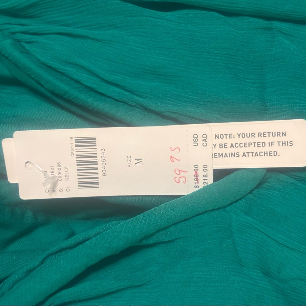 Anthropologie Emerald Sleeveless Chiffon Maxi Dress - Picture 5 of 6